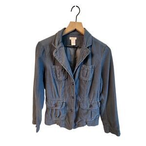 Sundance Corduroy Jacket SZ XS Blue Gathered Waist Women's